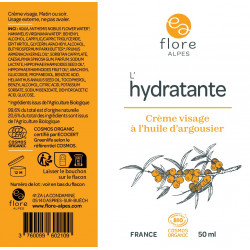 Crème hydratante à l'huile d'argousier BIO Cosmos Organic