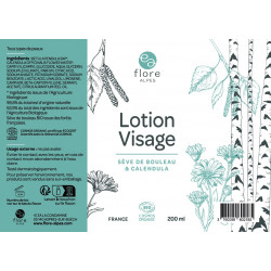 Lotion visage à la sève de bouleau et calendula BIO Cosmos Organic